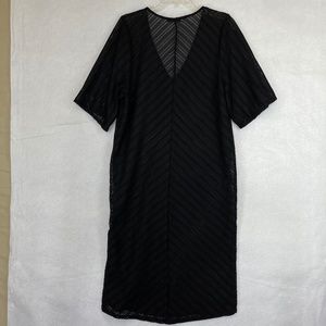 Zara Black Sheer Chevron Swim Coverup